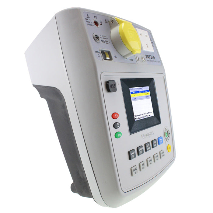 Megger PAT350 PAT Tester (angled)